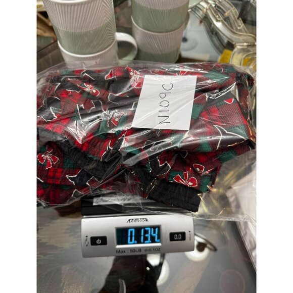 Activewear Unlimited Inc. Christmas Plaid Jacket Red Green Sz Large Bow Print - Picture 4 of 4